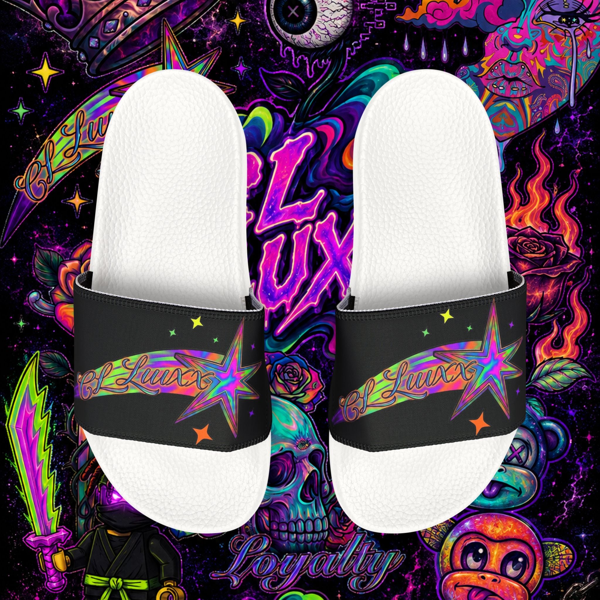 CL LUXX Cosmic Star Slide Sandals | Removable Strap Comfort Slide
