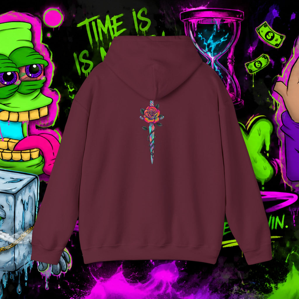 Loyalty Skull Hoodie — Back Rose Dagger Design