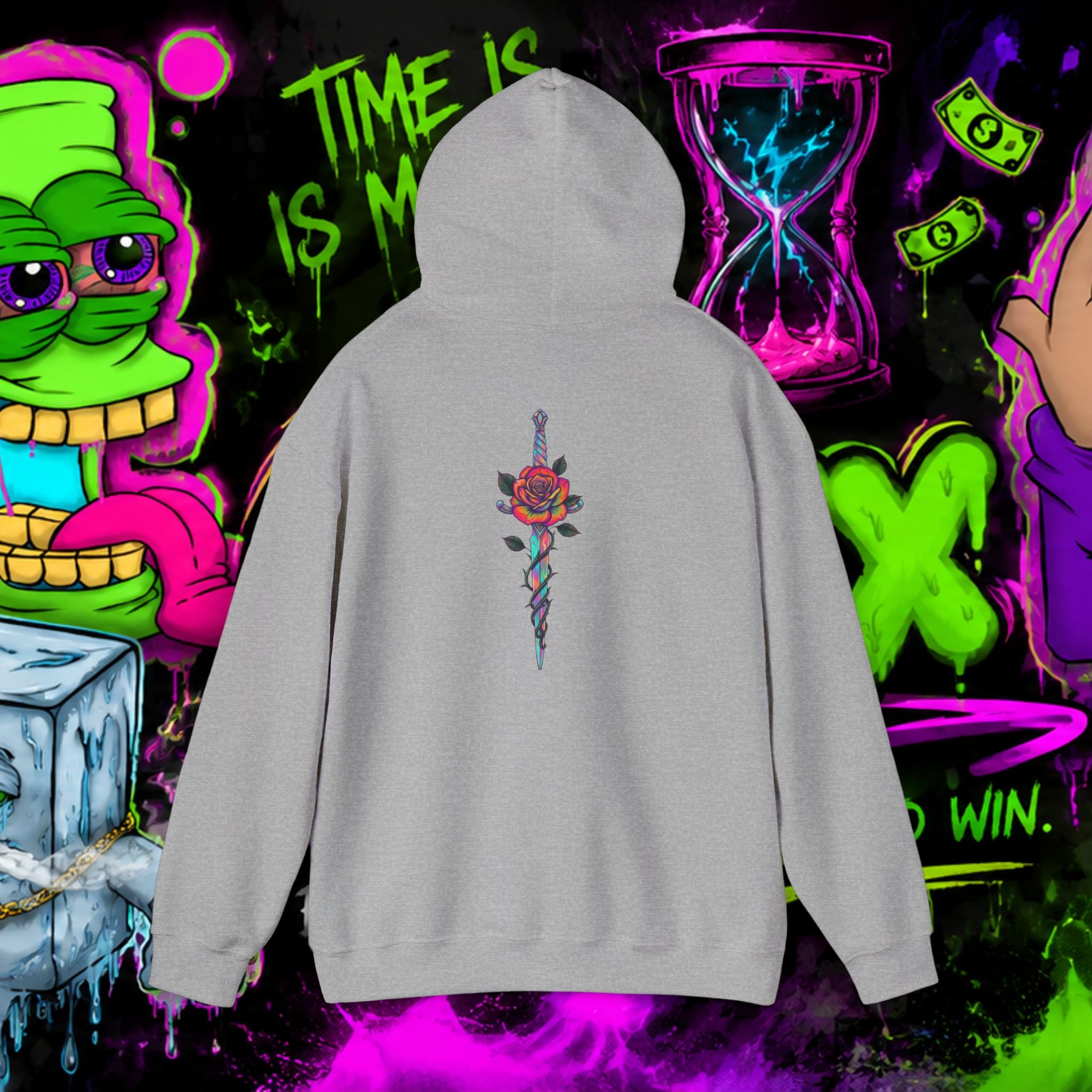 Loyalty Skull Hoodie — Back Rose Dagger Design