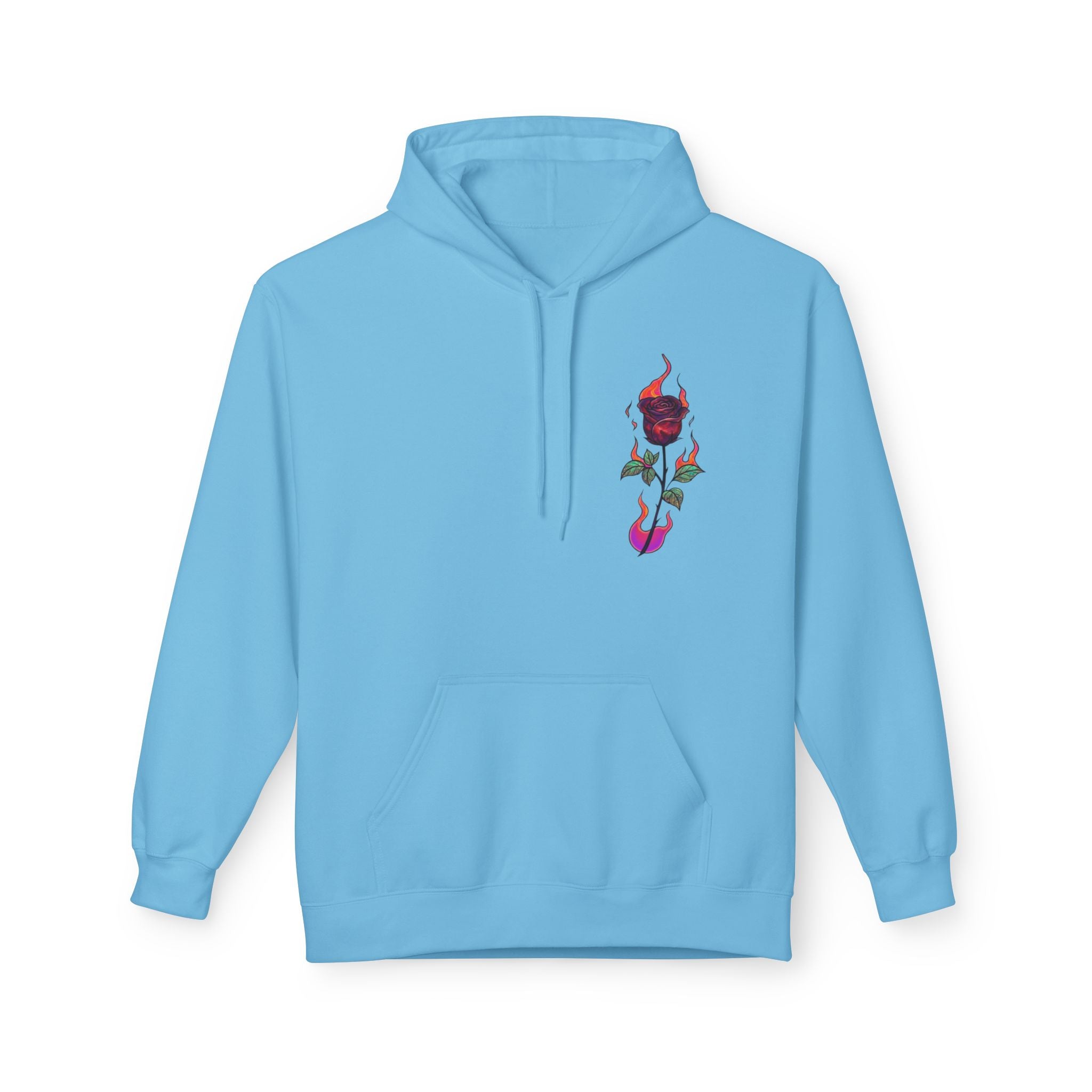 No Evil Hoodie – Burning Rose Streetwear Pullover | See No Evil Hear No Evil Speak No Evil | Graphic Fleece Hoodie