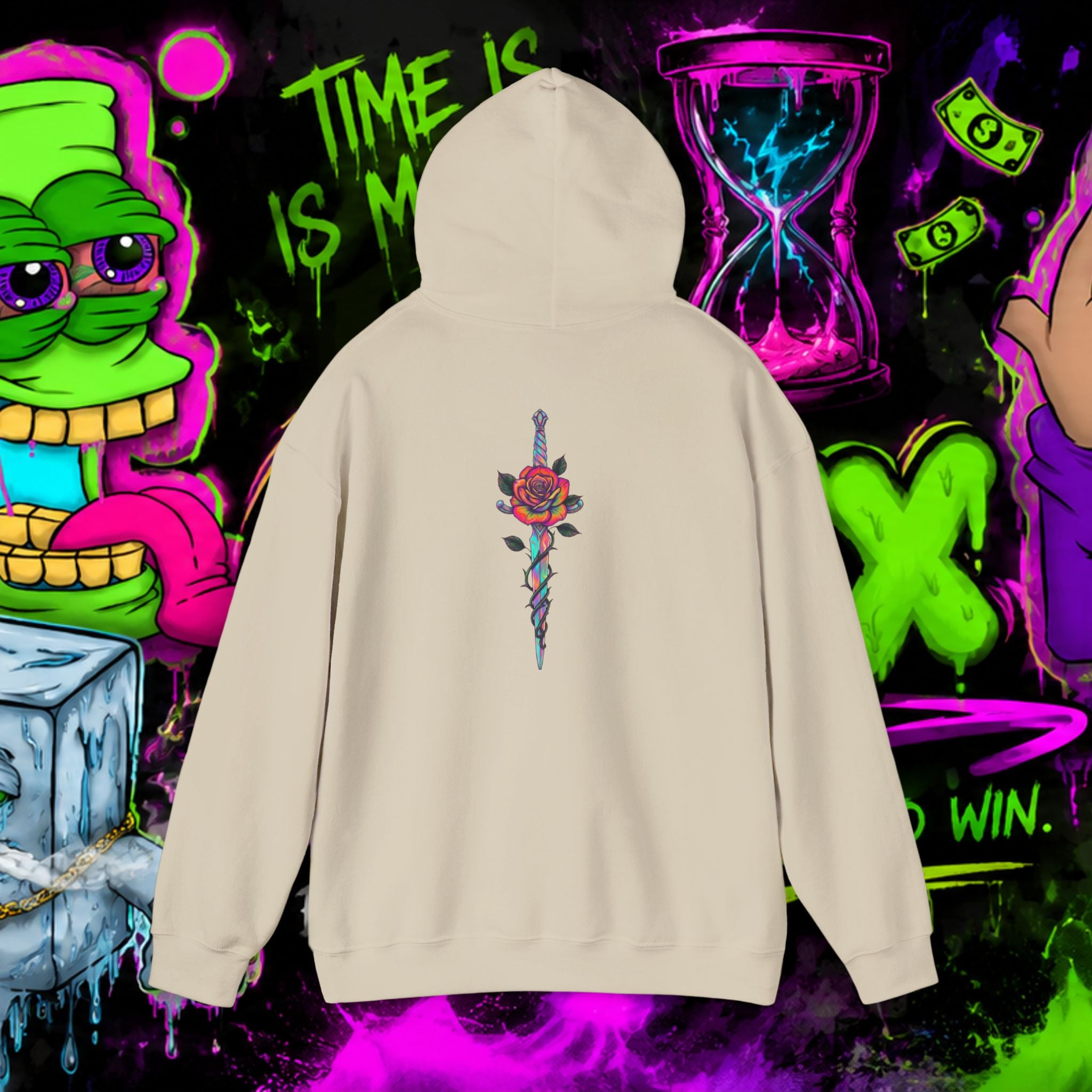 Loyalty Skull Hoodie — Back Rose Dagger Design