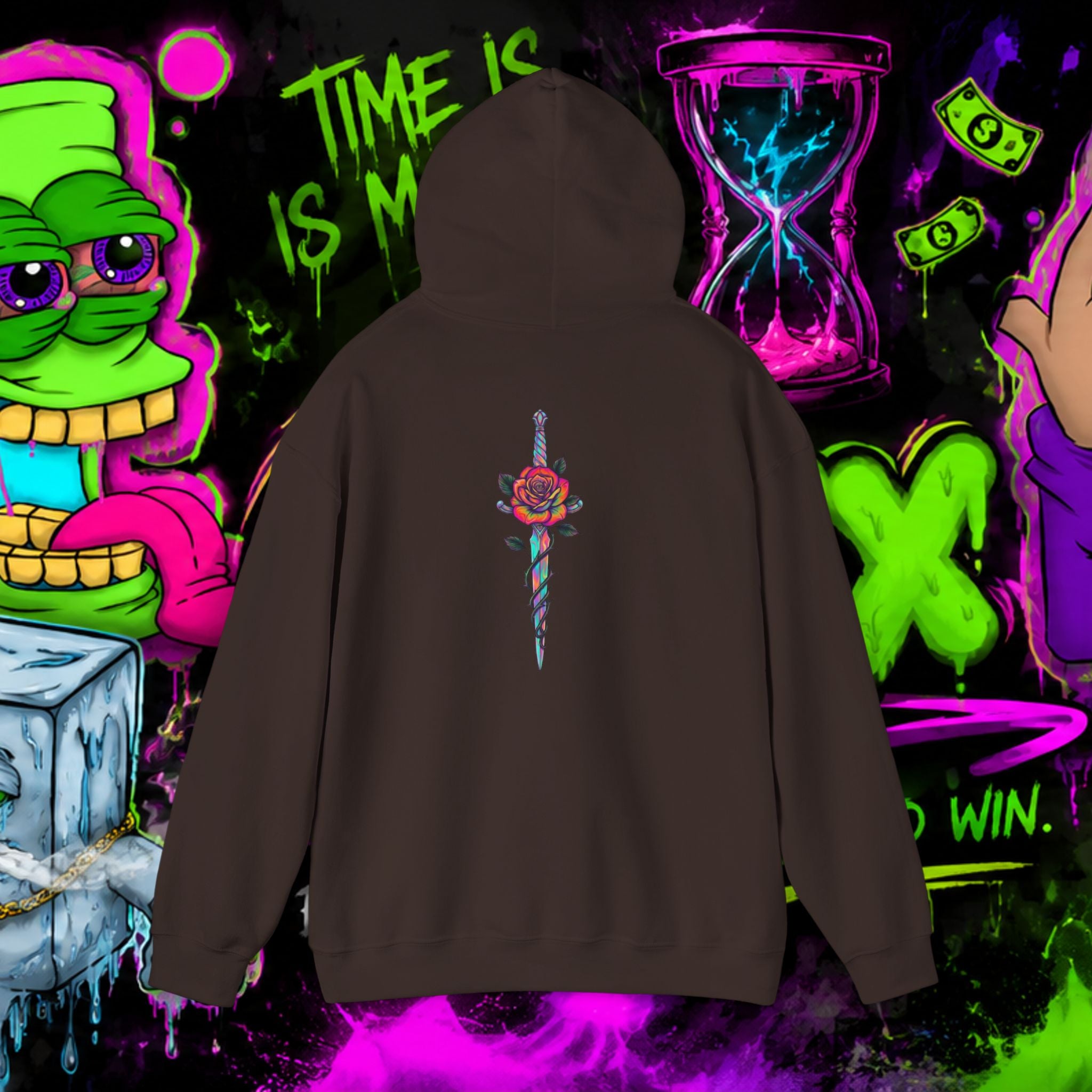 Loyalty Skull Hoodie — Back Rose Dagger Design