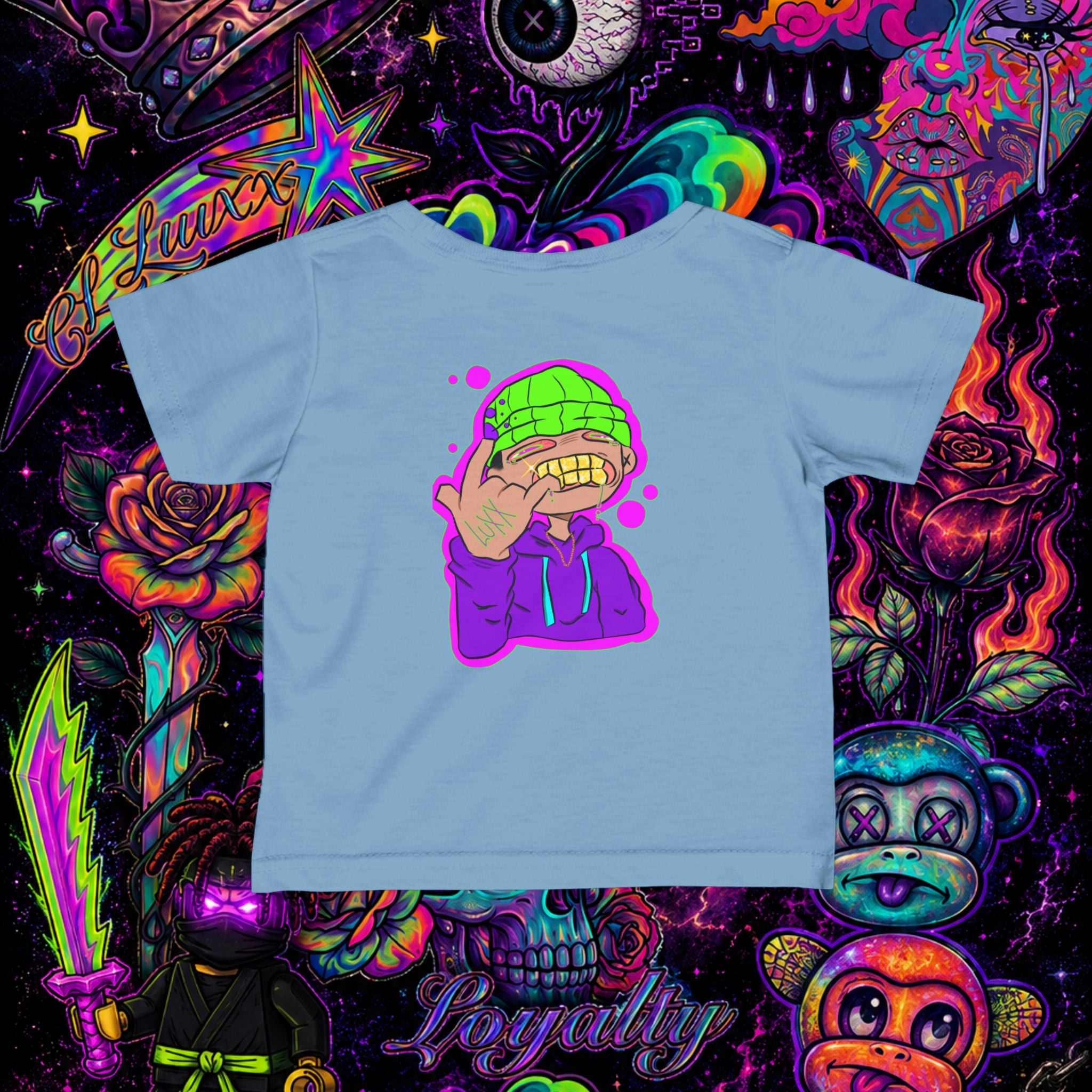 Neon Ninja Infant Tee | Cartoon Graphic Baby T-Shirt