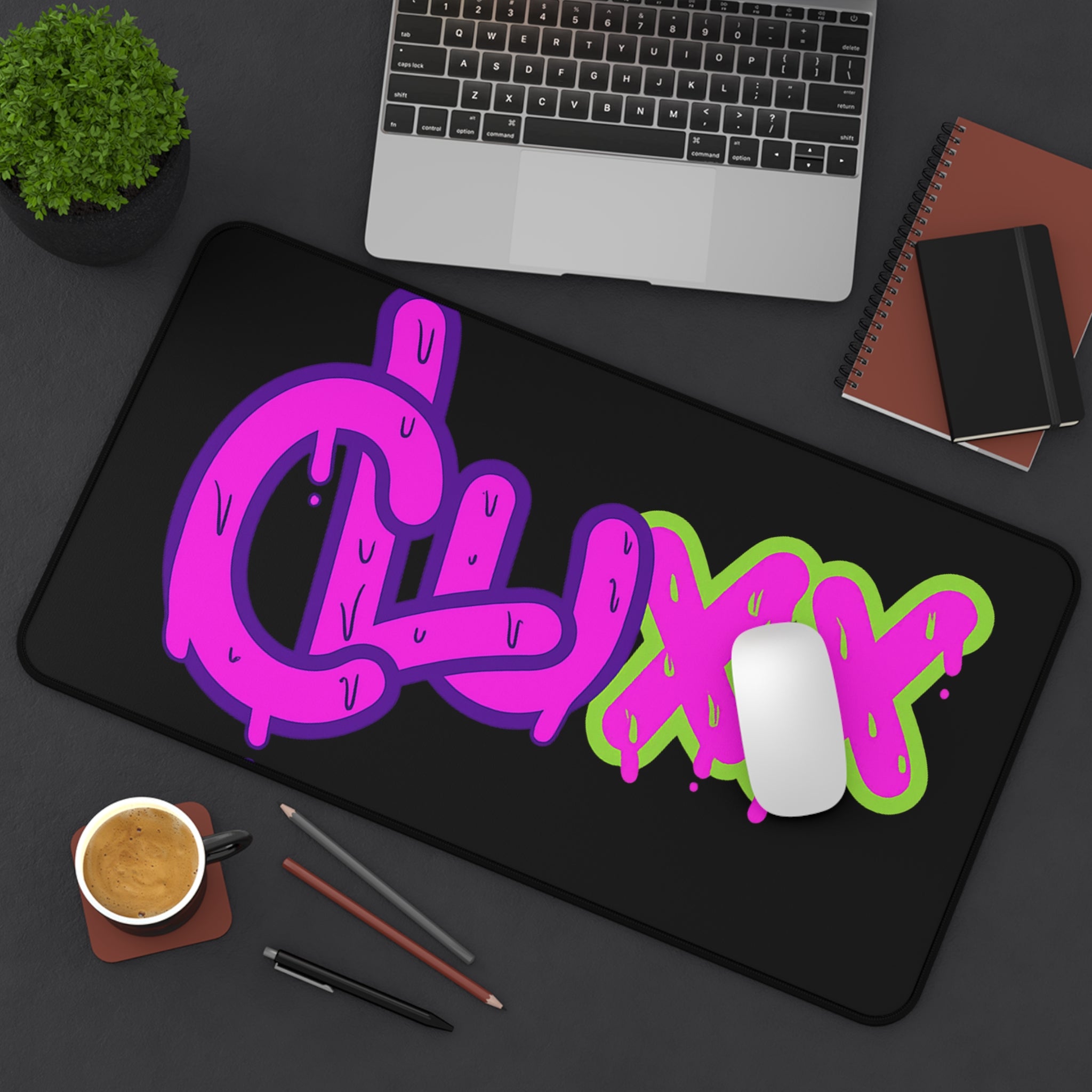 CLUXX Desk Mat | Neon Tag Edition