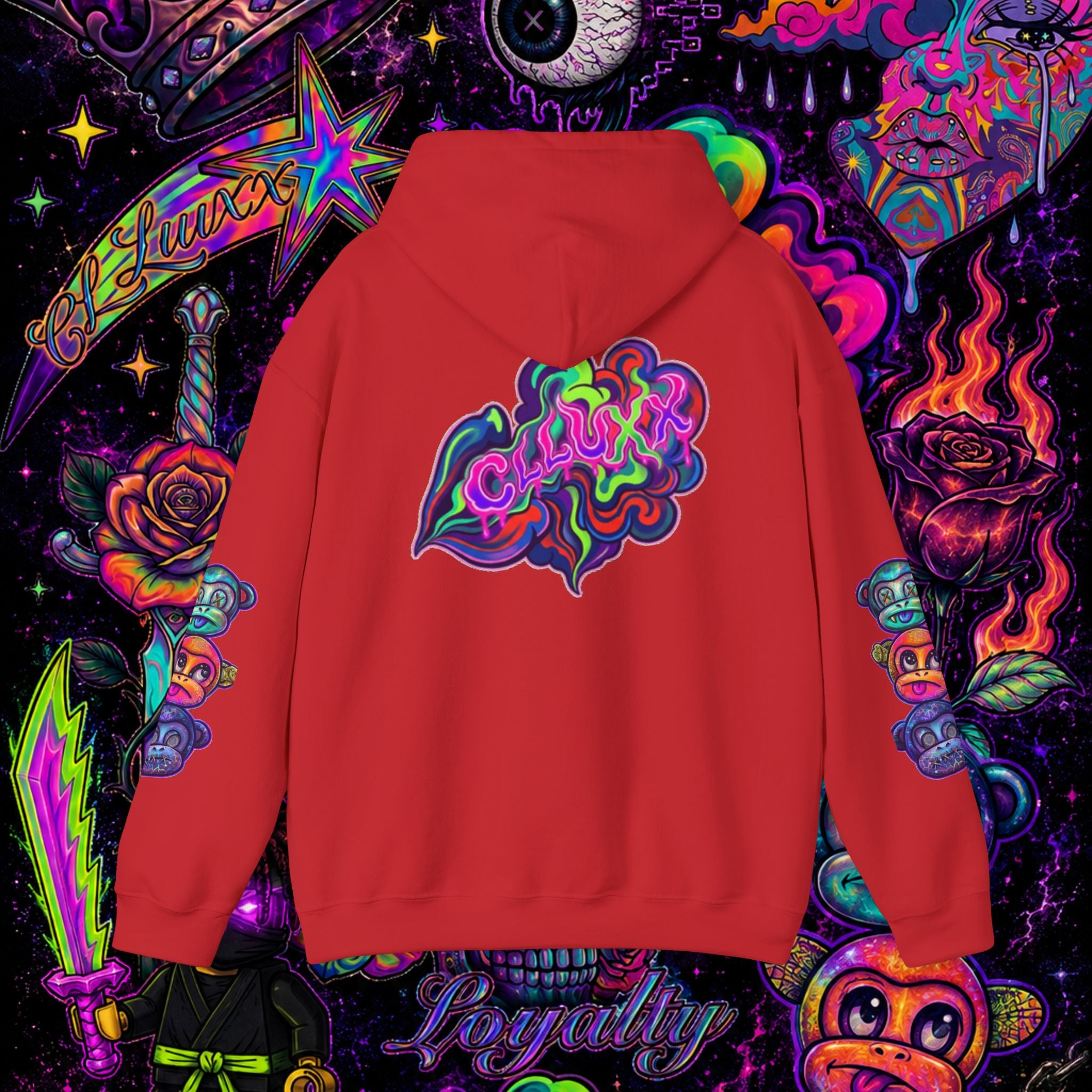 Psychedelic Heart Hoodie | CL LUXX Premium Graphic Pullover Sweatshirt