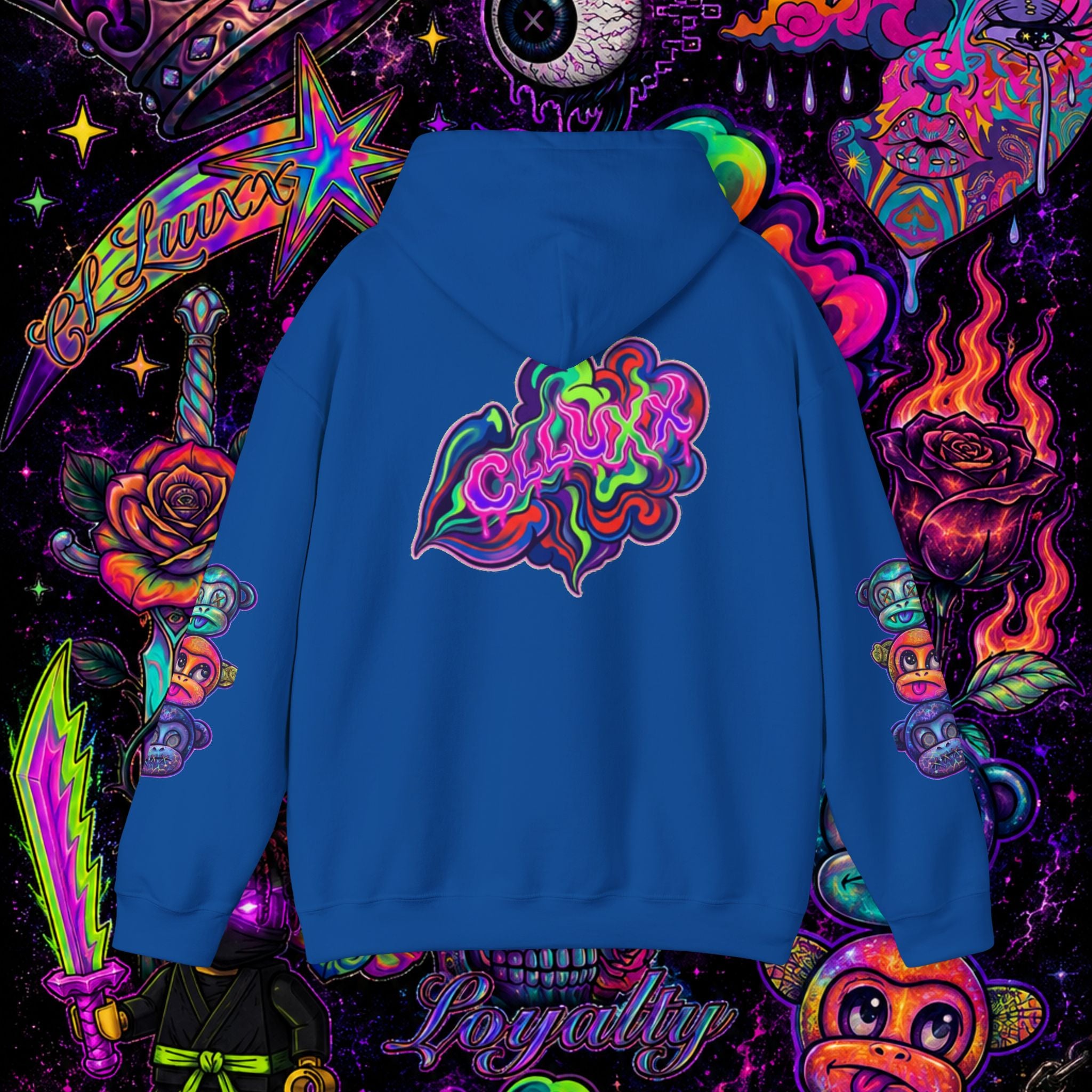 Psychedelic Heart Hoodie | CL LUXX Premium Graphic Pullover Sweatshirt