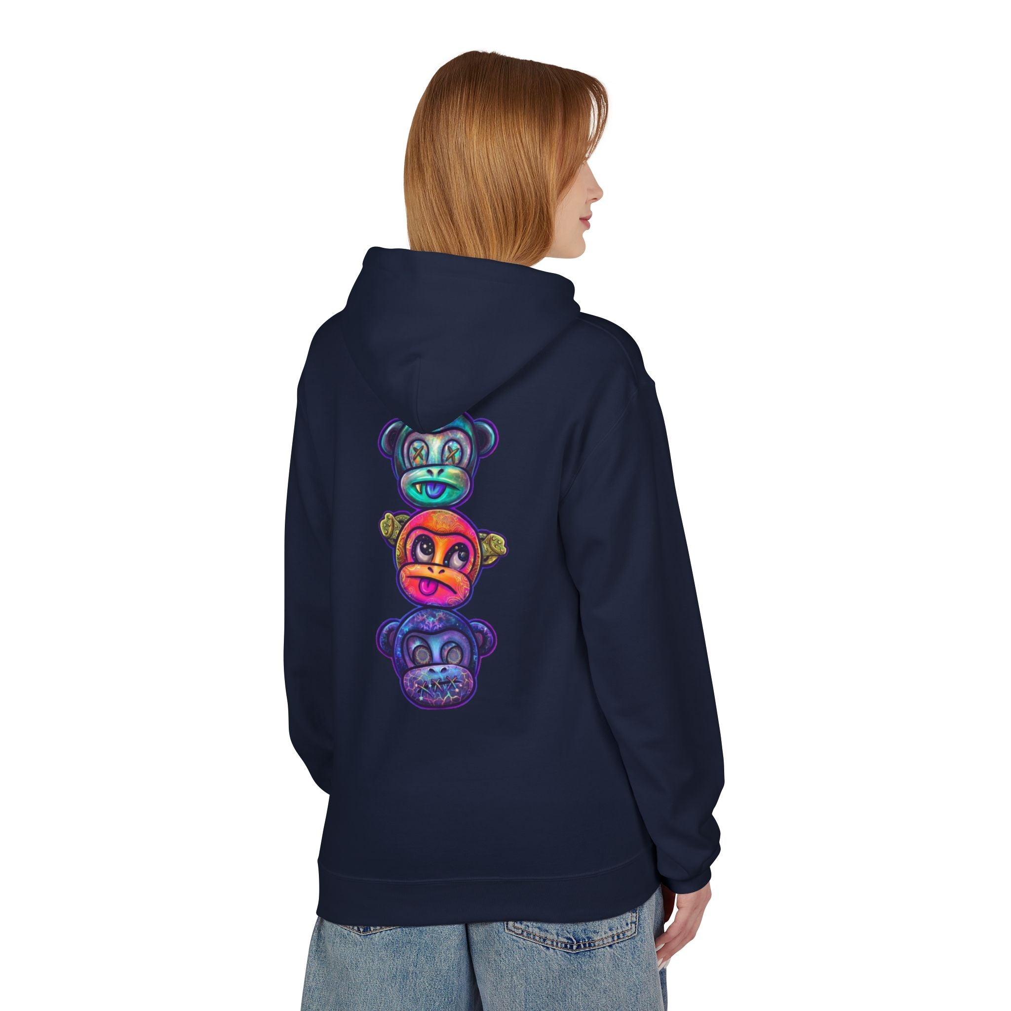 No Evil Hoodie – Burning Rose Streetwear Pullover | See No Evil Hear No Evil Speak No Evil | Graphic Fleece Hoodie