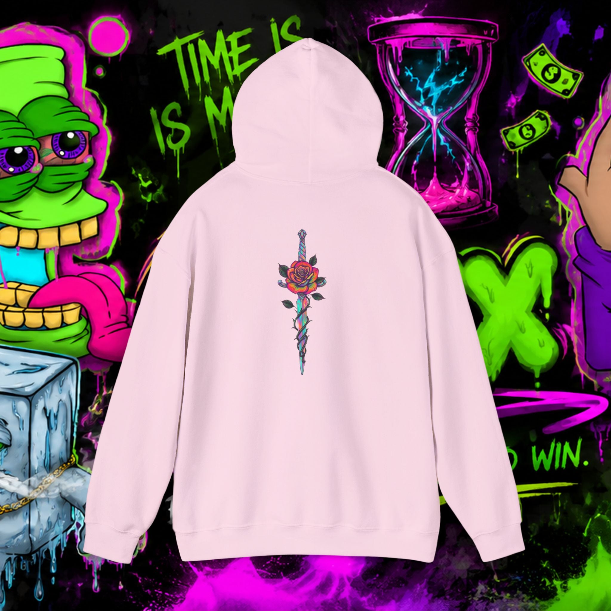 Loyalty Skull Hoodie — Back Rose Dagger Design