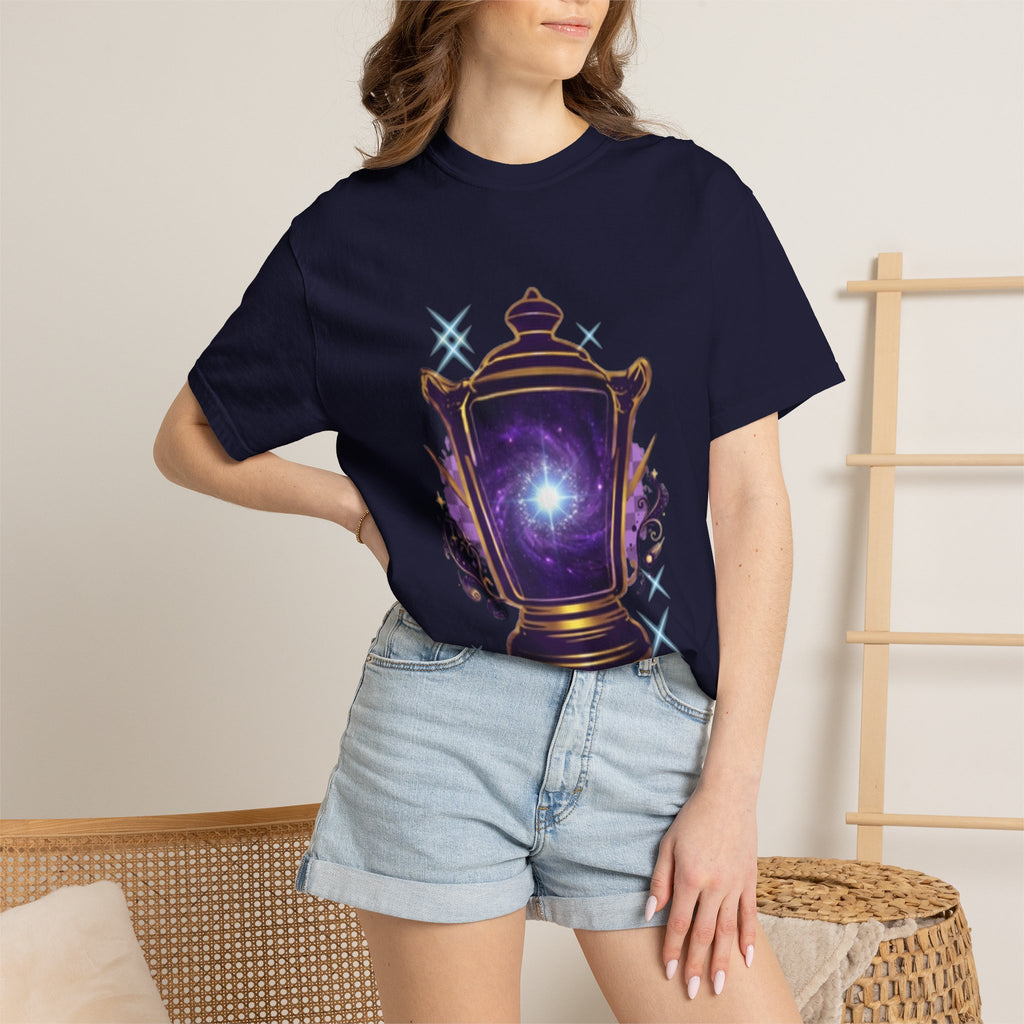 Mystic Lantern & Loyalty Skull Tee | Heavyweight Garment-Dyed Graphic T-Shirt