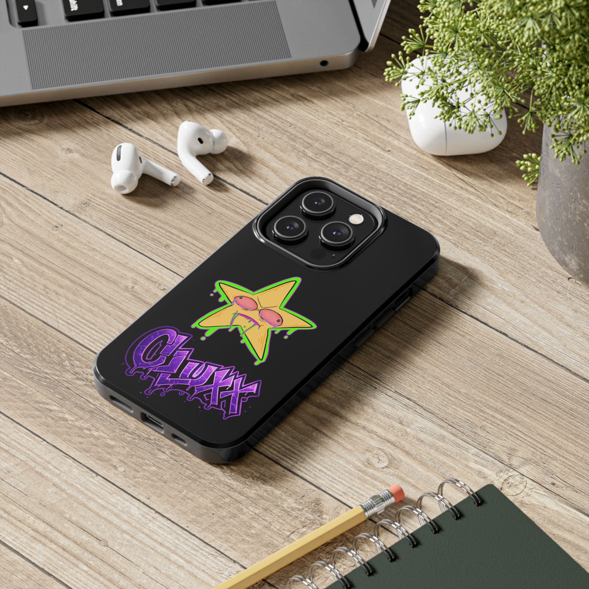 Benny The Star & CLUXX Phone Case,  Black Graphic Phone Case.