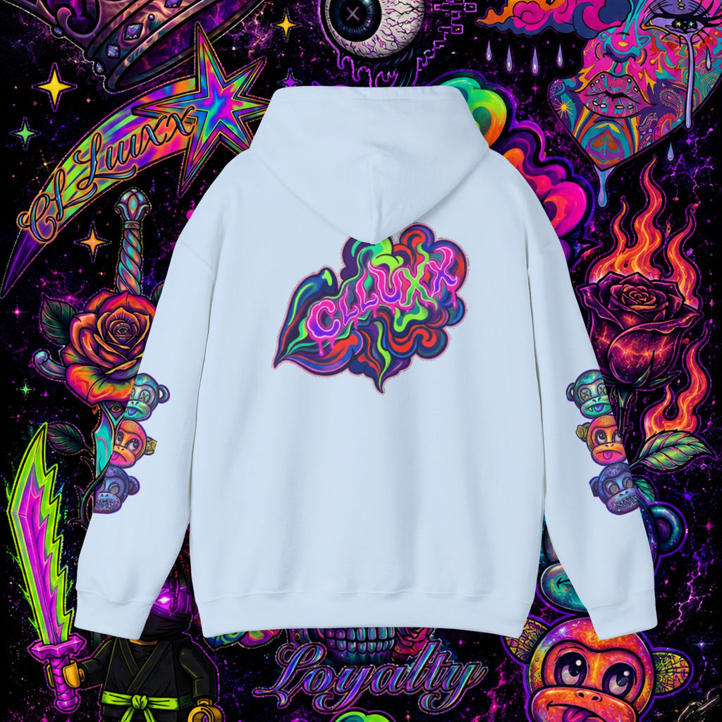 Psychedelic Heart Hoodie | CL LUXX Premium Graphic Pullover Sweatshirt