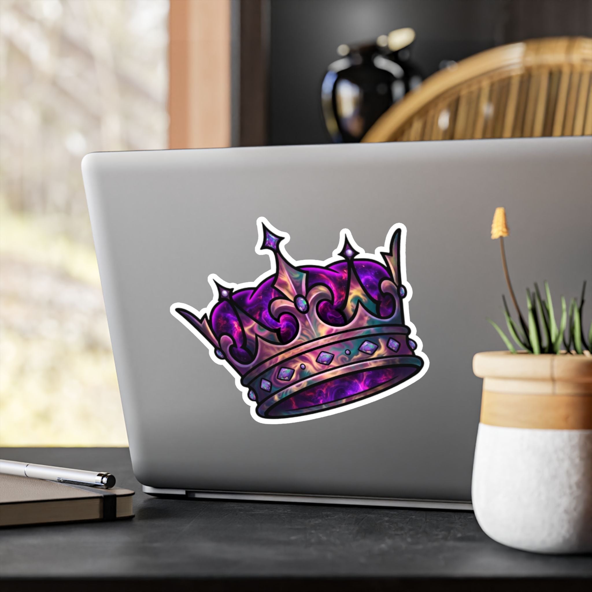 Galaxy Crown Kiss-Cut Vinyl Sticker
