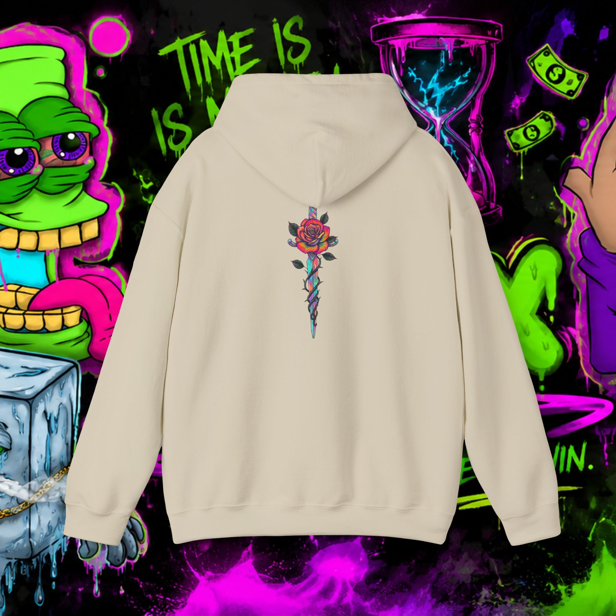 Loyalty Skull Hoodie — Back Rose Dagger Design