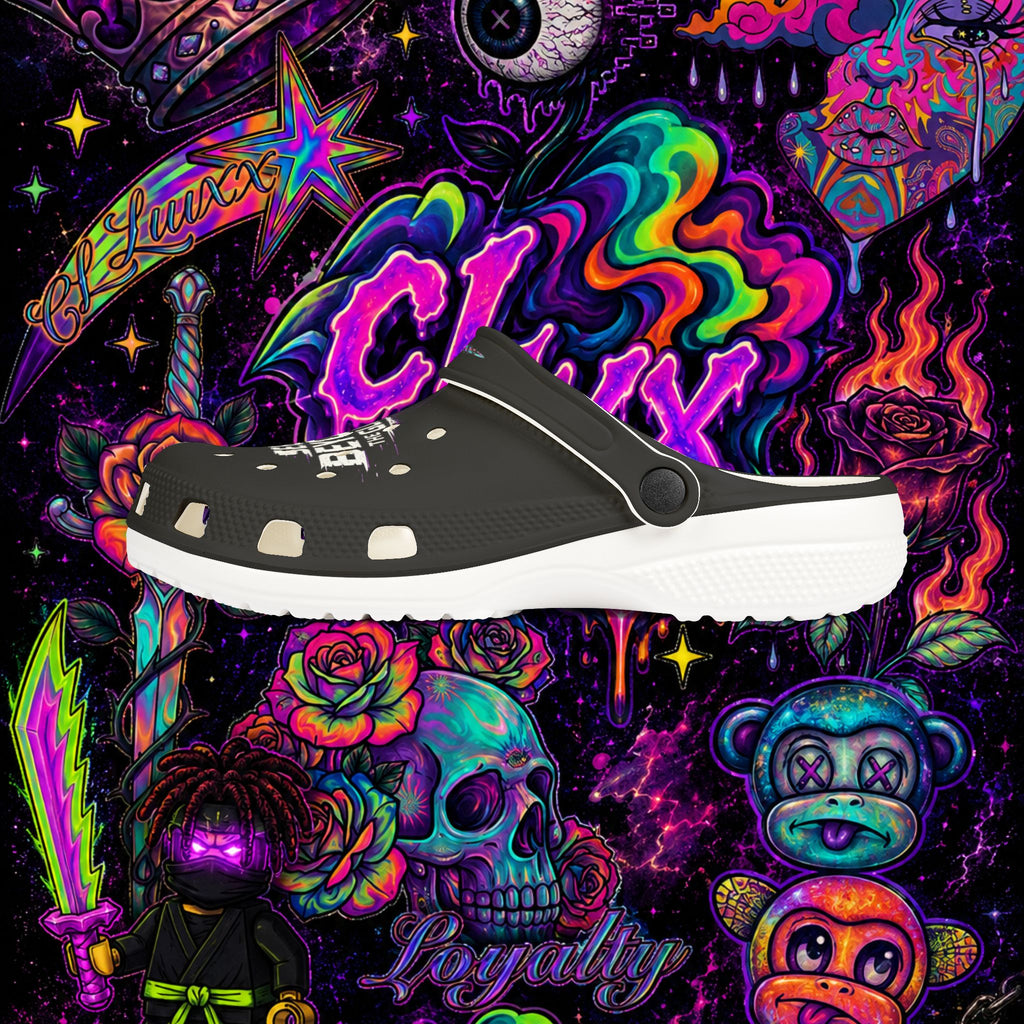 See Beyond the Glitch EVA Foam Clogs | CL LUXX Graphic Comfort Shoes
