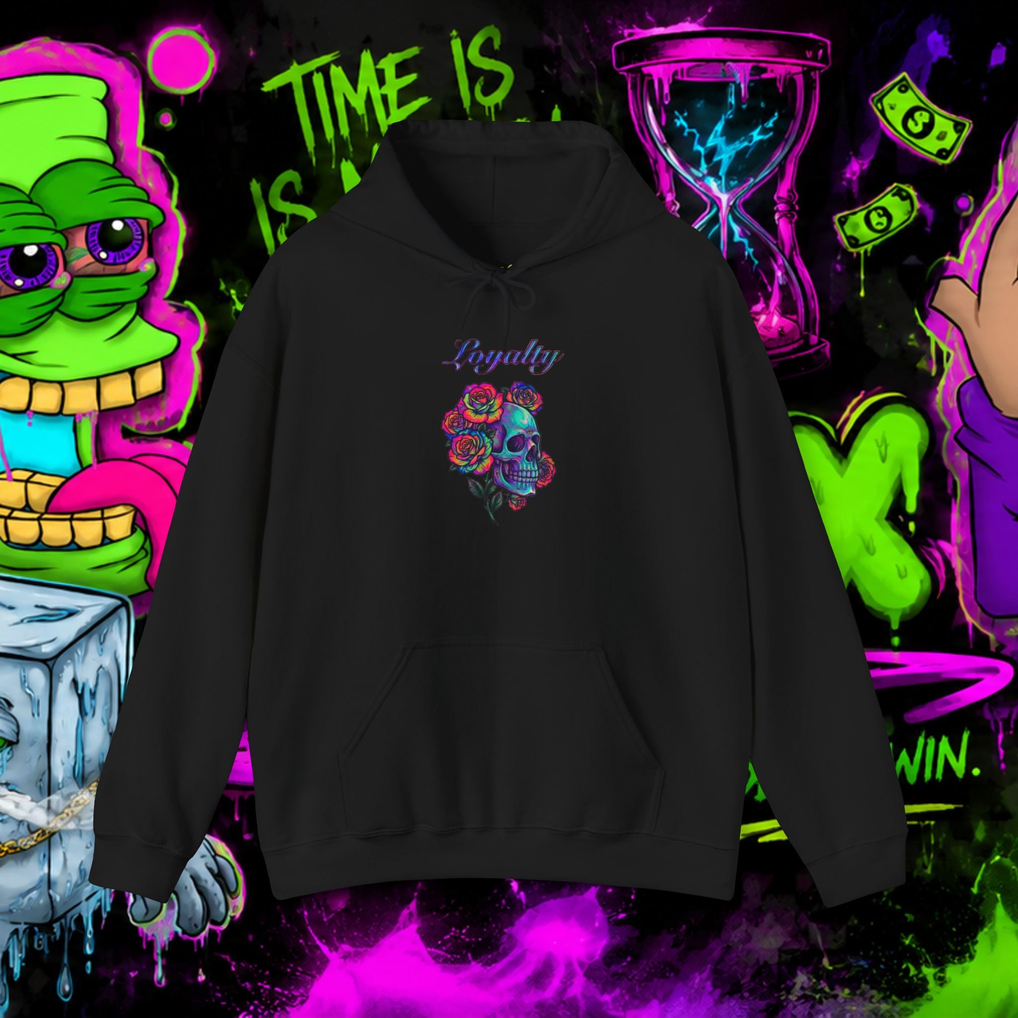 Loyalty Skull Hoodie — Back Rose Dagger Design