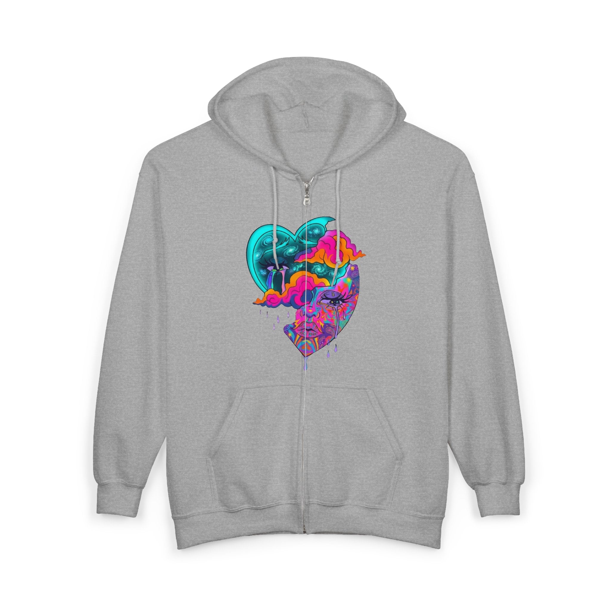 Split Heart Zip Hoodie – CL LUXX Graphic Streetwear