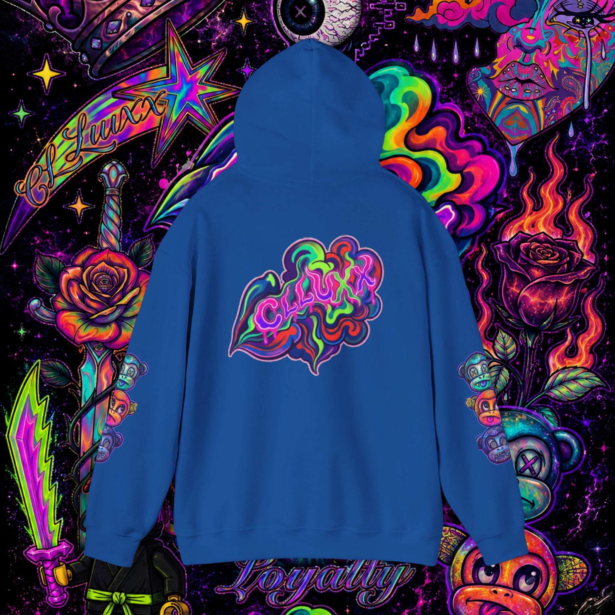 Psychedelic Heart Hoodie | CL LUXX Premium Graphic Pullover Sweatshirt