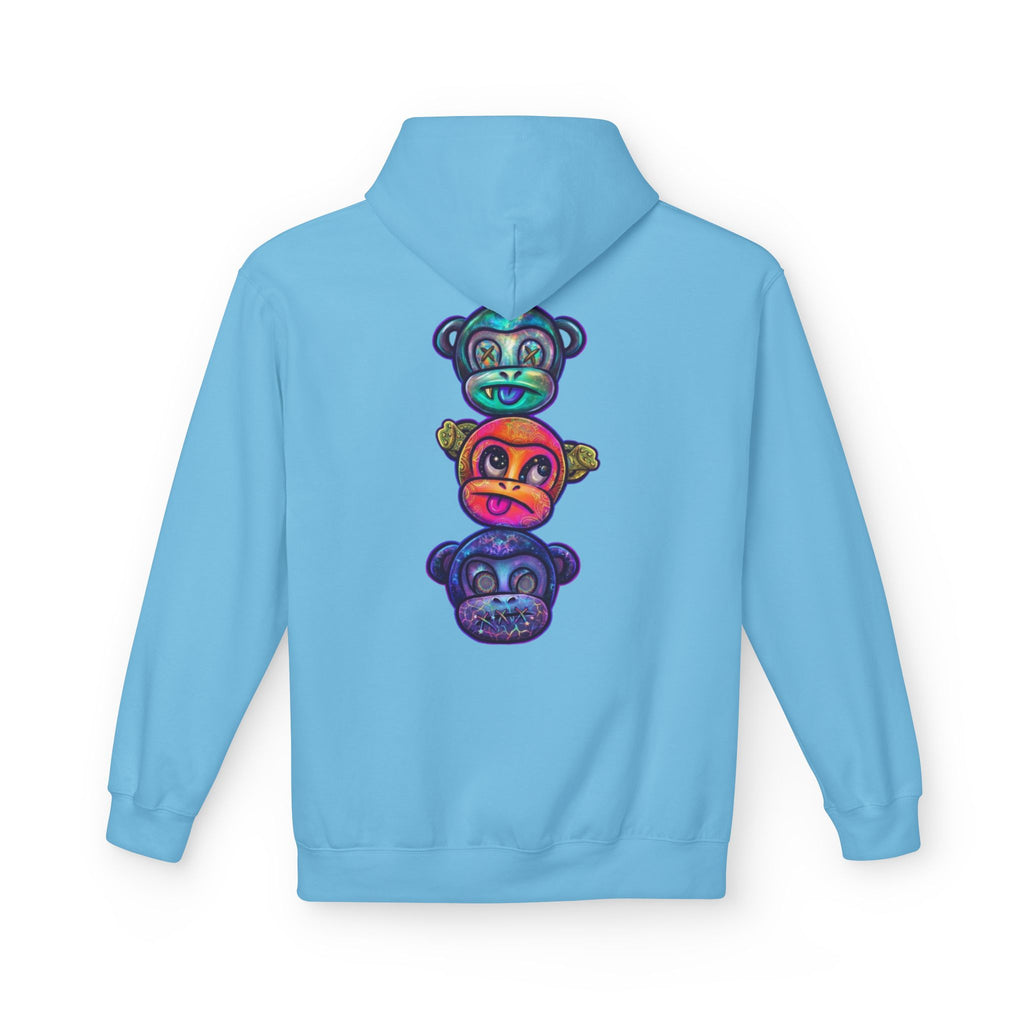 No Evil Hoodie – Burning Rose Streetwear Pullover | See No Evil Hear No Evil Speak No Evil | Graphic Fleece Hoodie