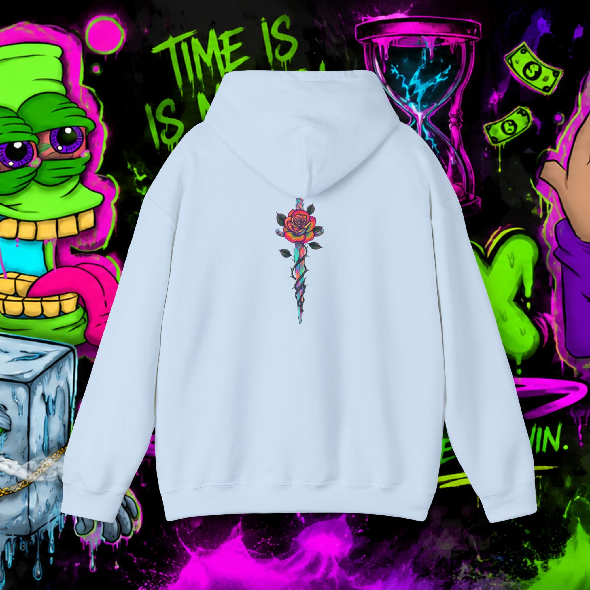 Loyalty Skull Hoodie — Back Rose Dagger Design