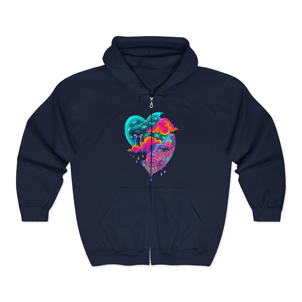 Split Heart Zip Hoodie – CL LUXX Graphic Streetwear
