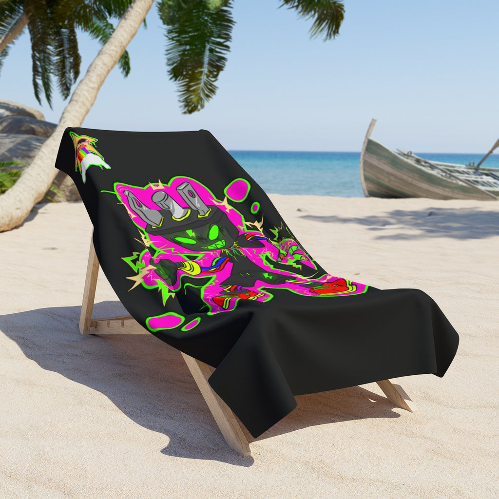 Spark Beach Towel | Neon Chaos Summer Essential