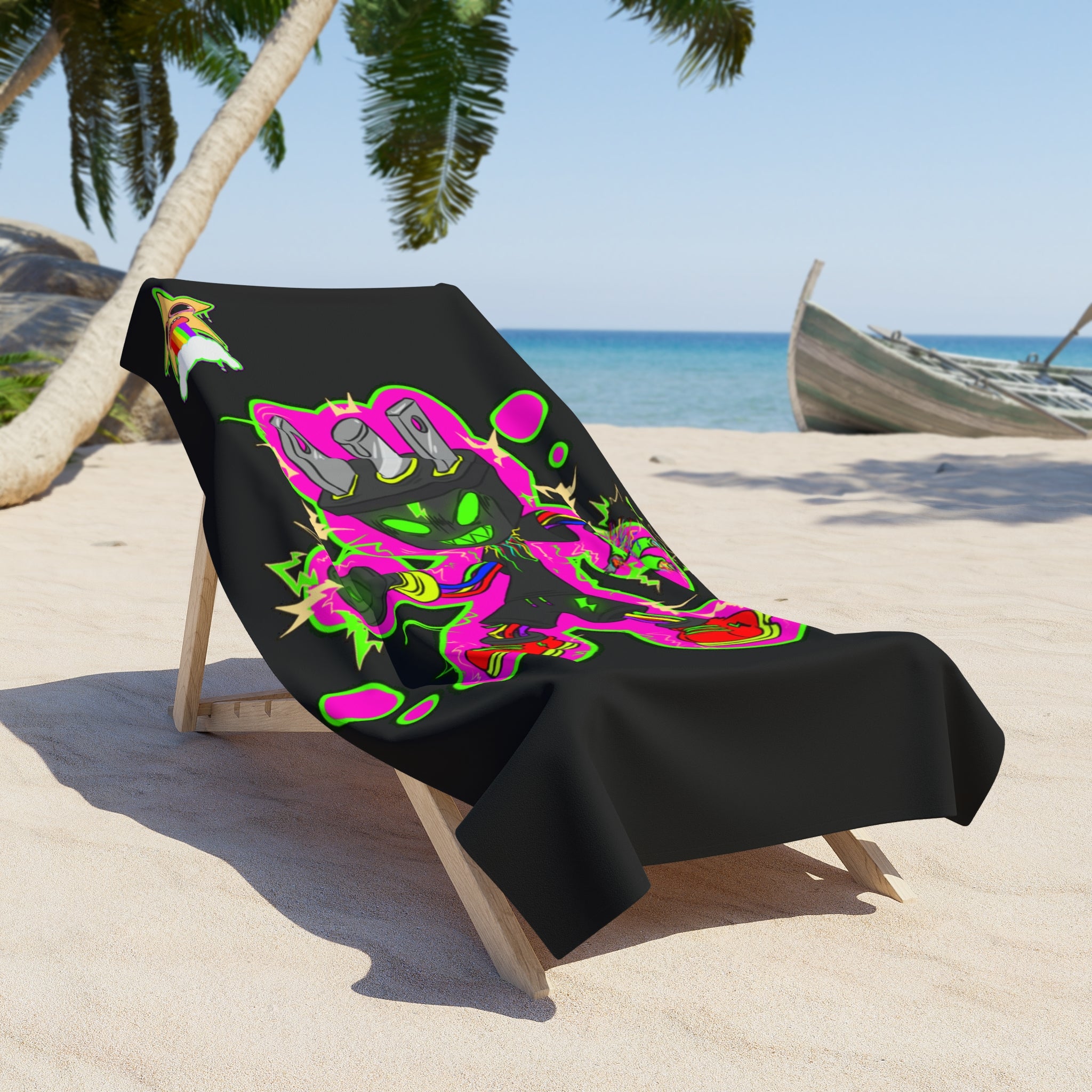 Spark Beach Towel | Neon Chaos Summer Essential