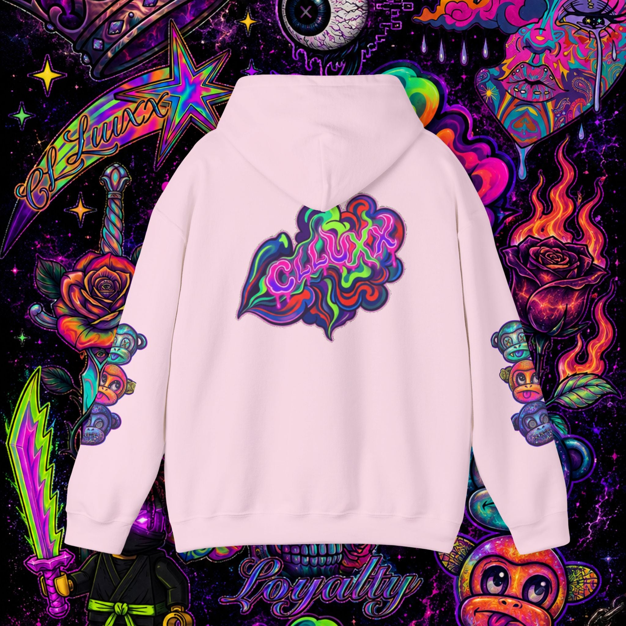 Psychedelic Heart Hoodie | CL LUXX Premium Graphic Pullover Sweatshirt