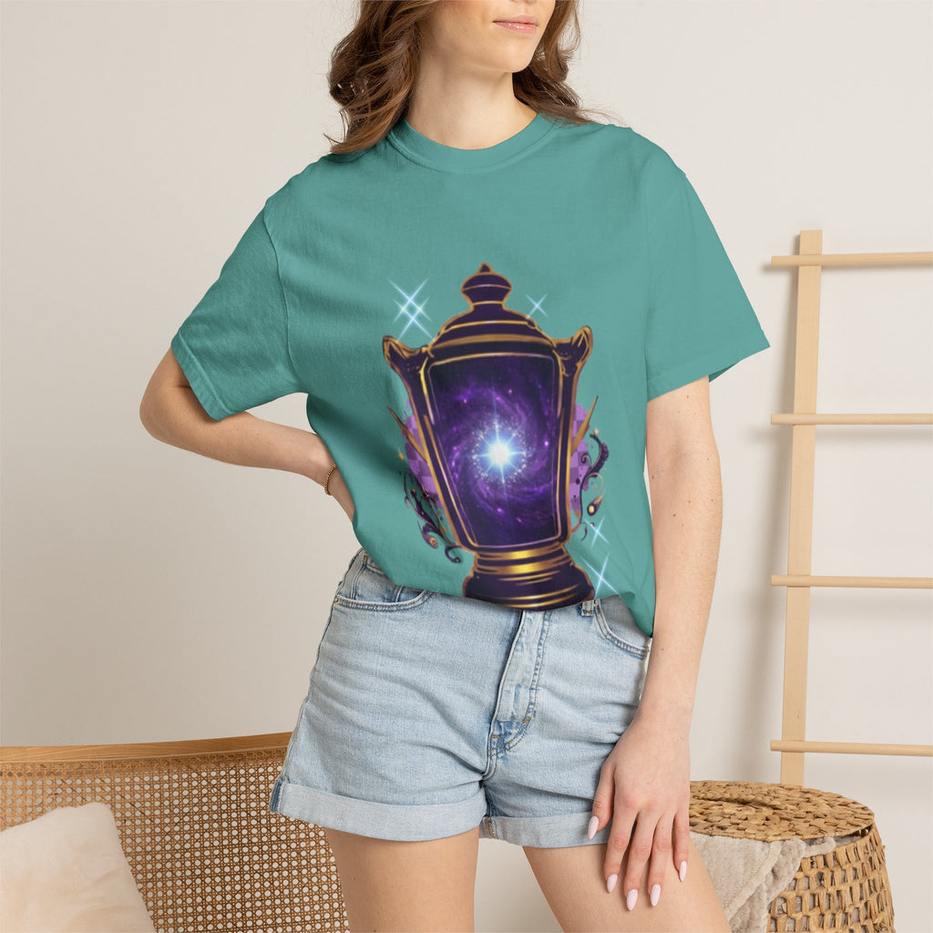 Mystic Lantern & Loyalty Skull Tee | Heavyweight Garment-Dyed Graphic T-Shirt