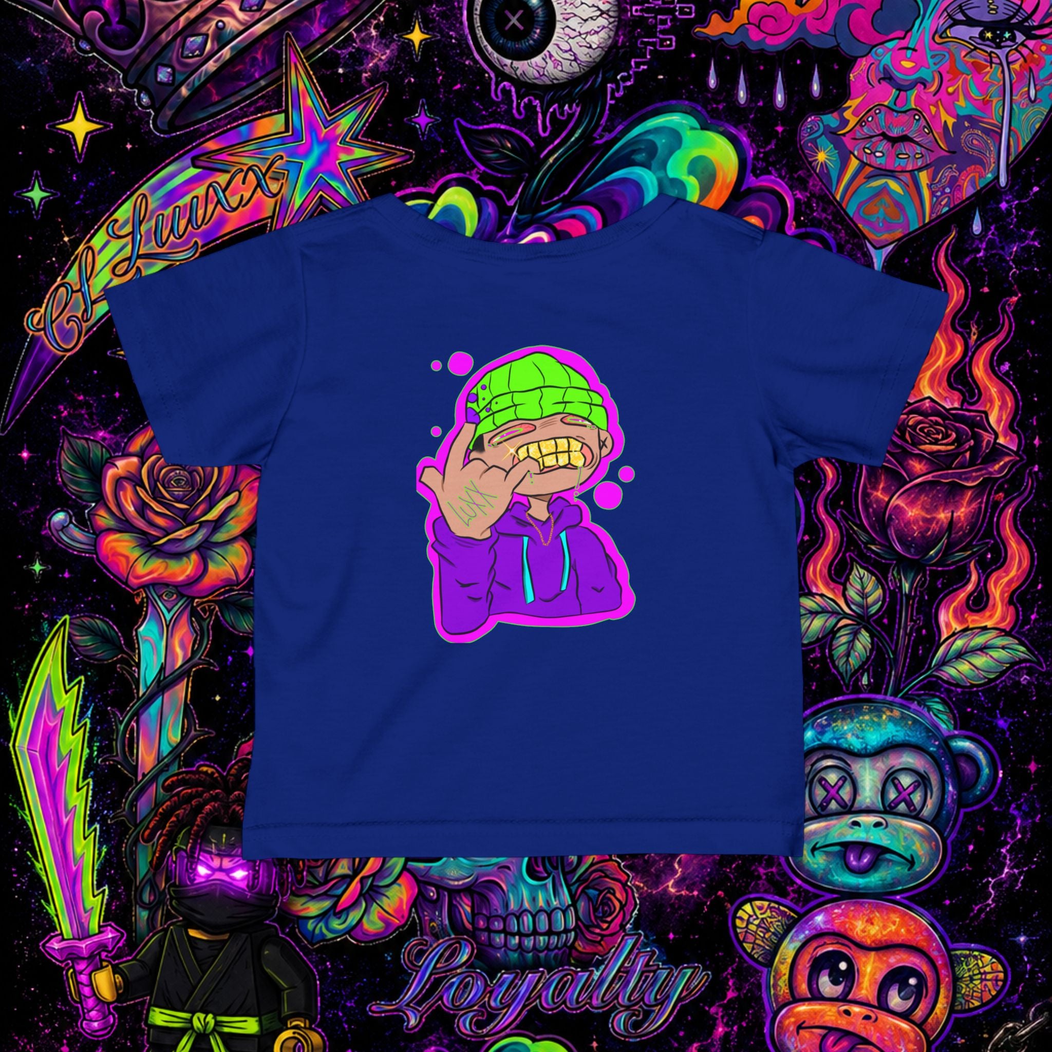 Neon Ninja Infant Tee | Cartoon Graphic Baby T-Shirt
