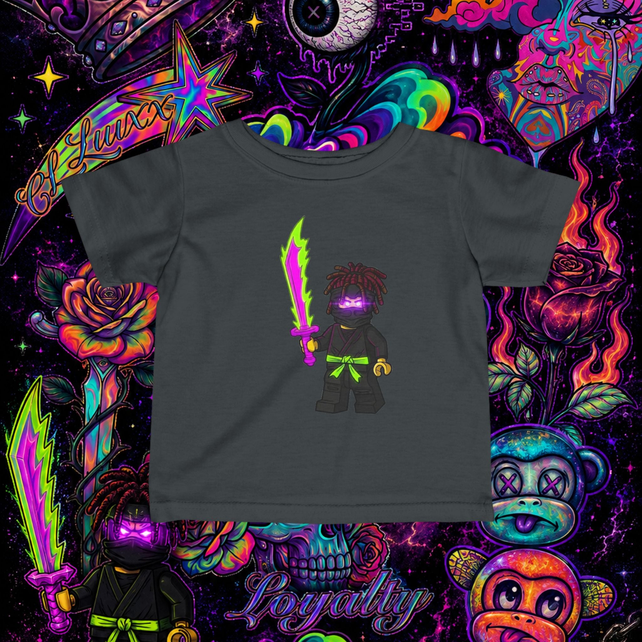 Neon Ninja Infant Tee | Cartoon Graphic Baby T-Shirt
