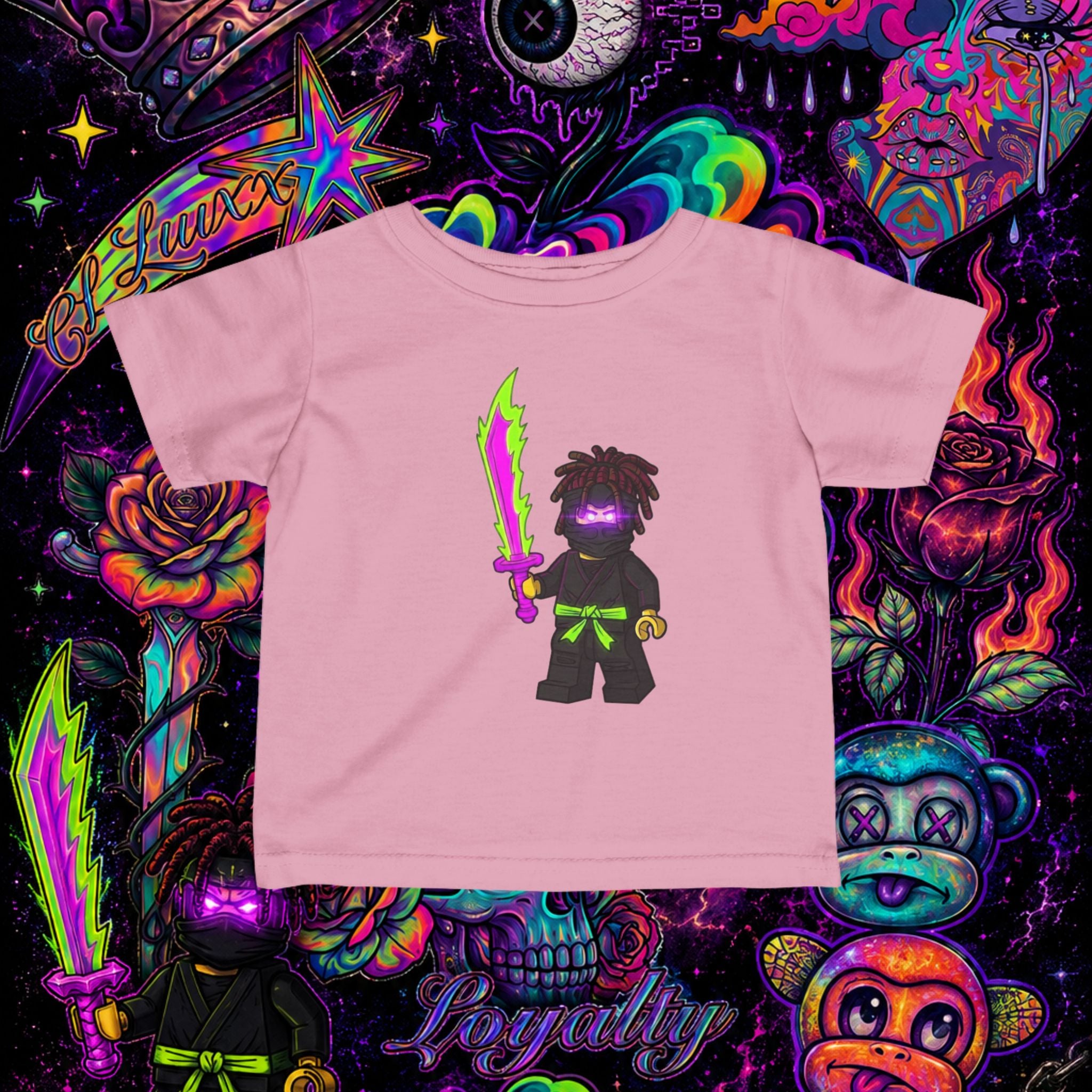 Neon Ninja Infant Tee | Cartoon Graphic Baby T-Shirt