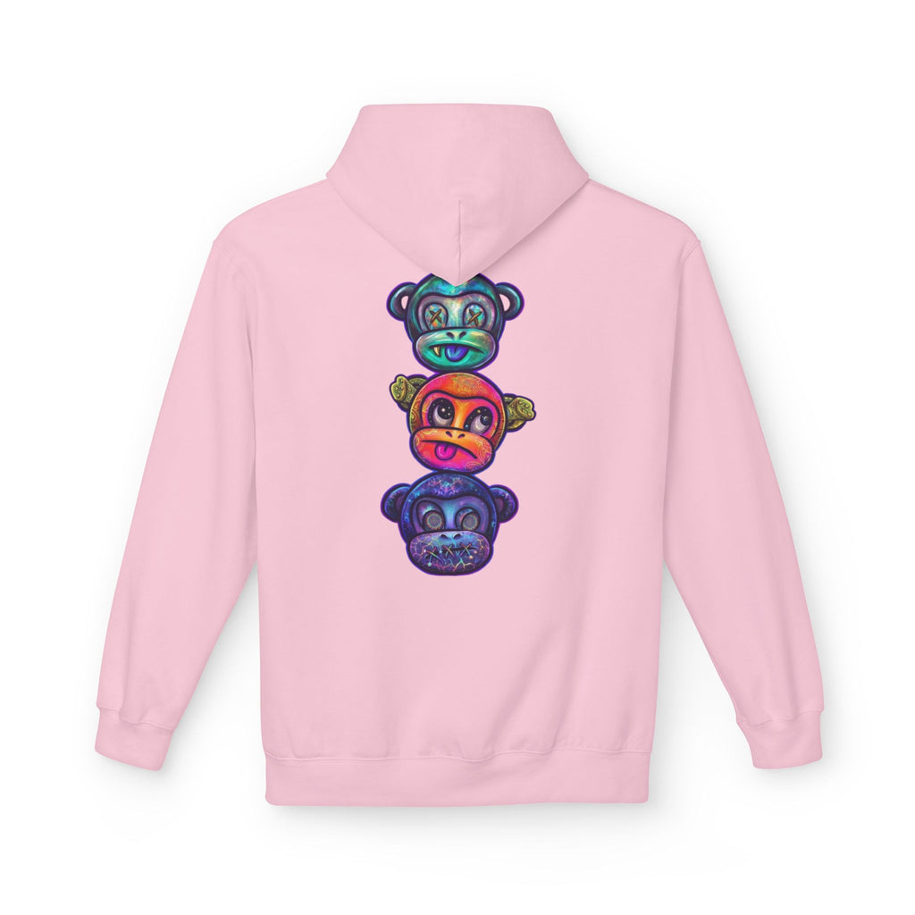 No Evil Hoodie – Burning Rose Streetwear Pullover | See No Evil Hear No Evil Speak No Evil | Graphic Fleece Hoodie