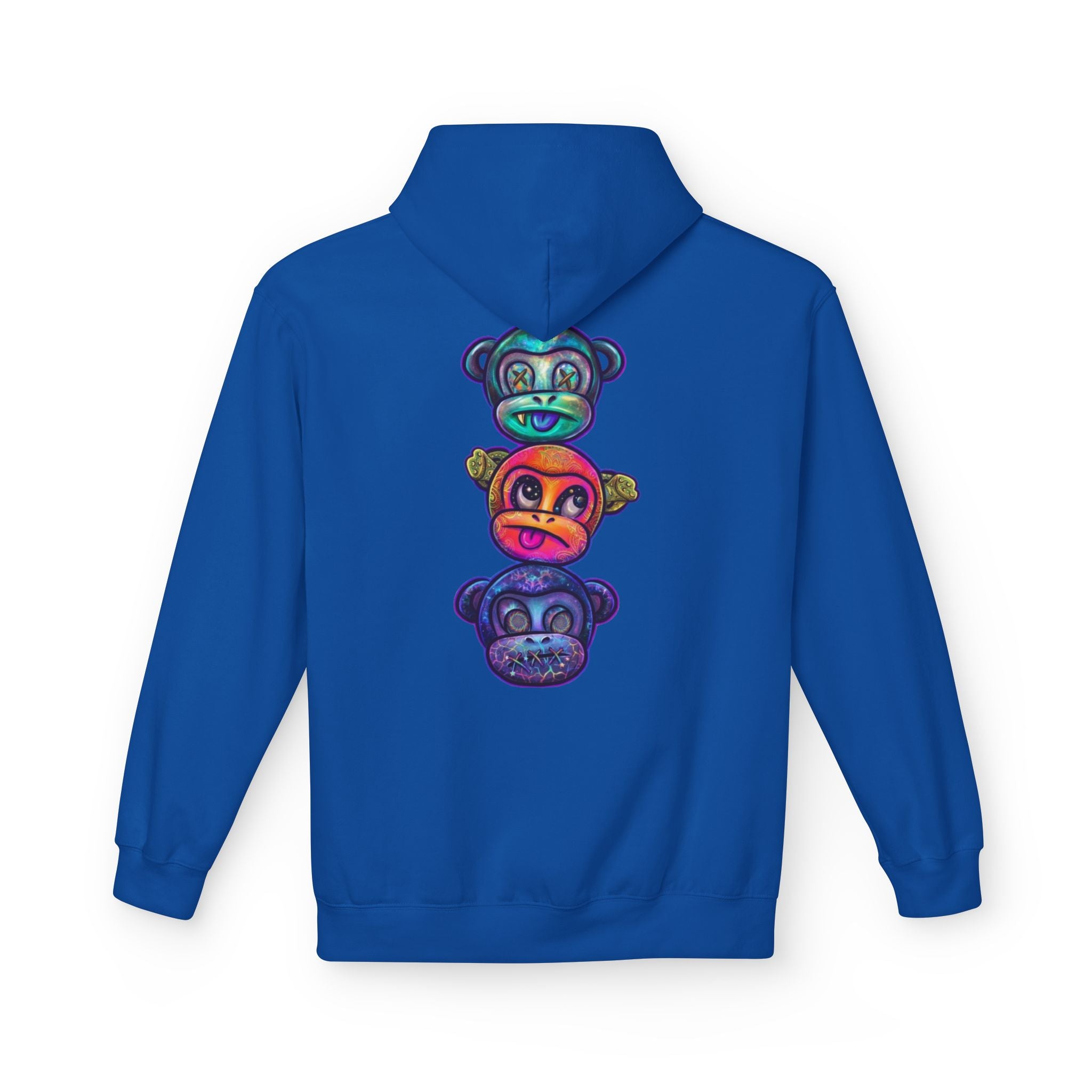 No Evil Hoodie – Burning Rose Streetwear Pullover | See No Evil Hear No Evil Speak No Evil | Graphic Fleece Hoodie