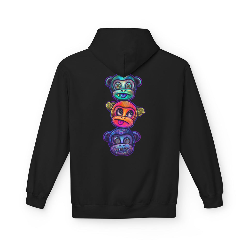No Evil Hoodie – Burning Rose Streetwear Pullover | See No Evil Hear No Evil Speak No Evil | Graphic Fleece Hoodie