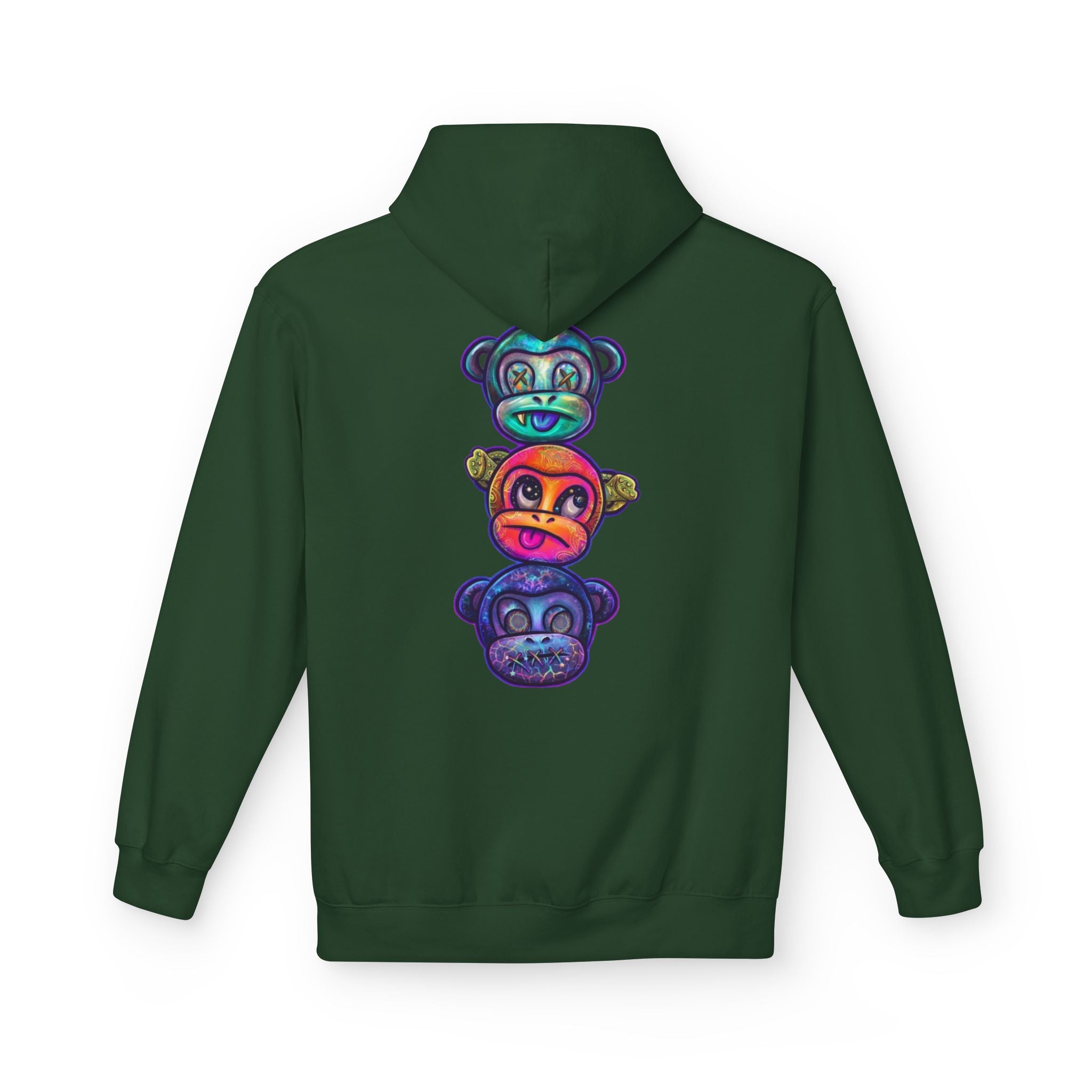 No Evil Hoodie – Burning Rose Streetwear Pullover | See No Evil Hear No Evil Speak No Evil | Graphic Fleece Hoodie