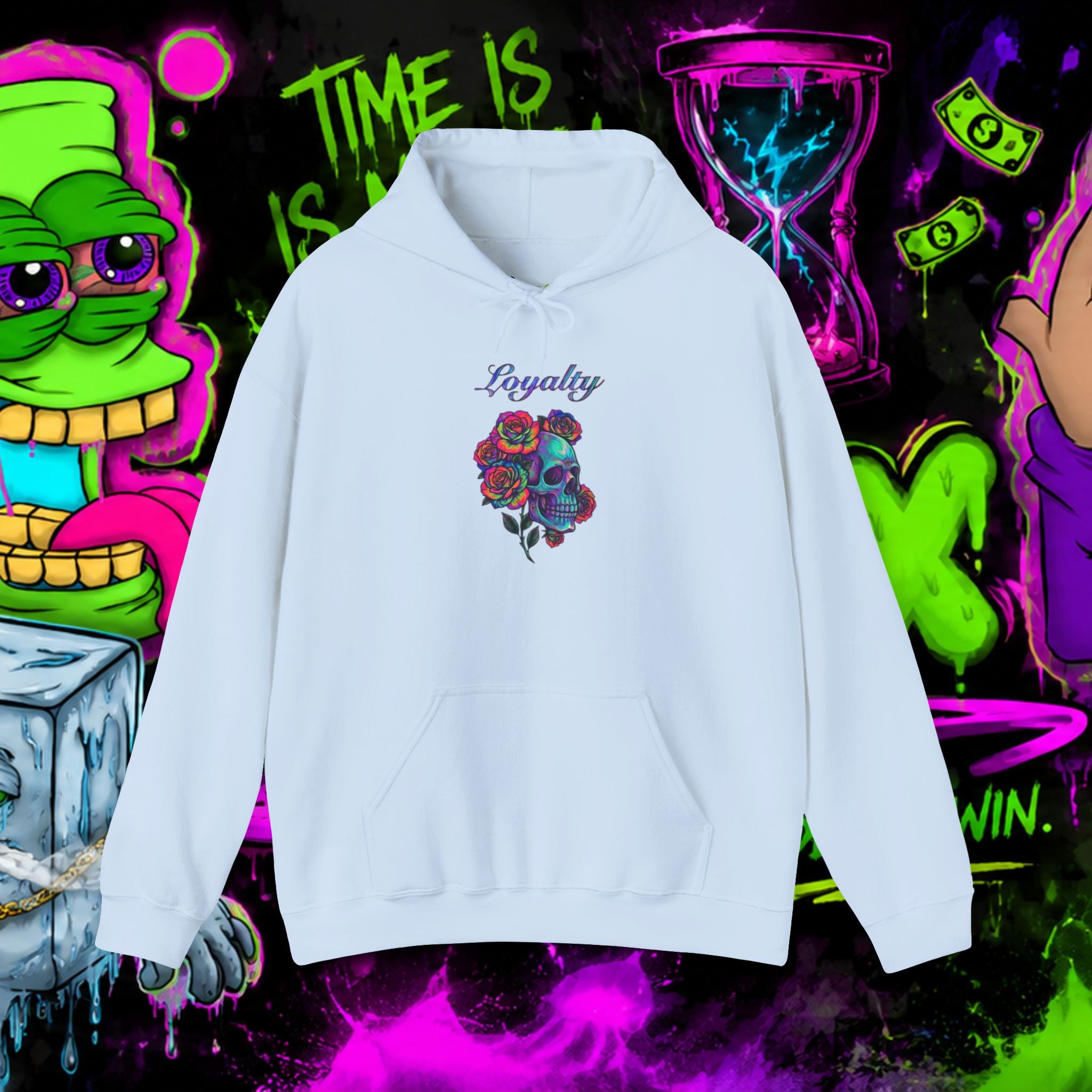 Loyalty Skull Hoodie — Back Rose Dagger Design