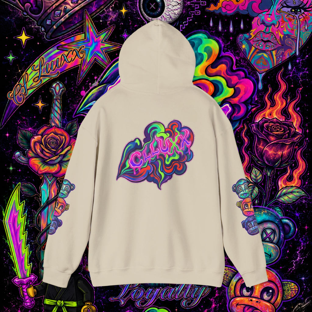 Psychedelic Heart Hoodie | CL LUXX Premium Graphic Pullover Sweatshirt