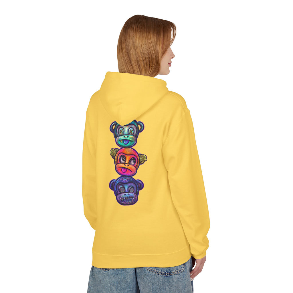 No Evil Hoodie – Burning Rose Streetwear Pullover | See No Evil Hear No Evil Speak No Evil | Graphic Fleece Hoodie