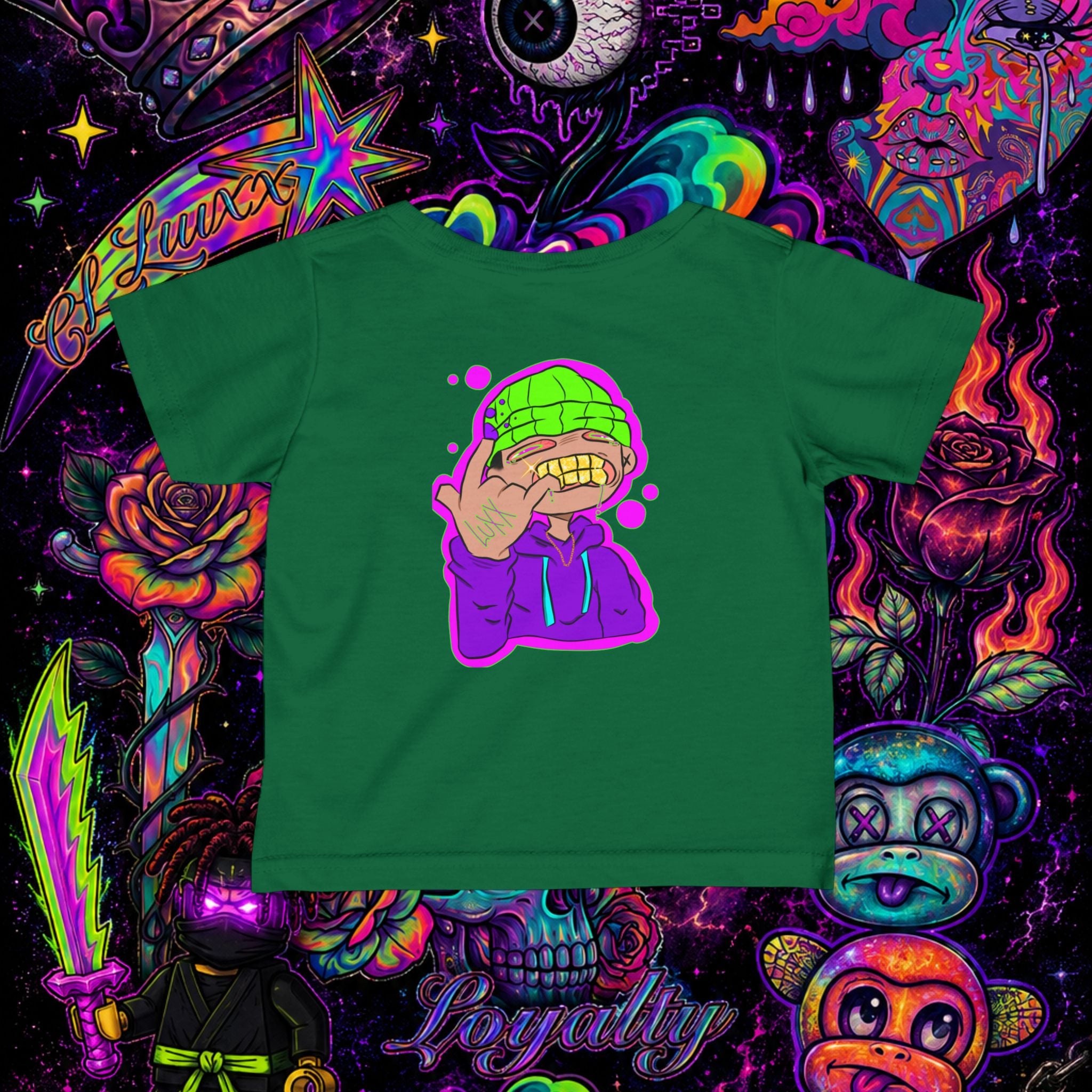 Neon Ninja Infant Tee | Cartoon Graphic Baby T-Shirt