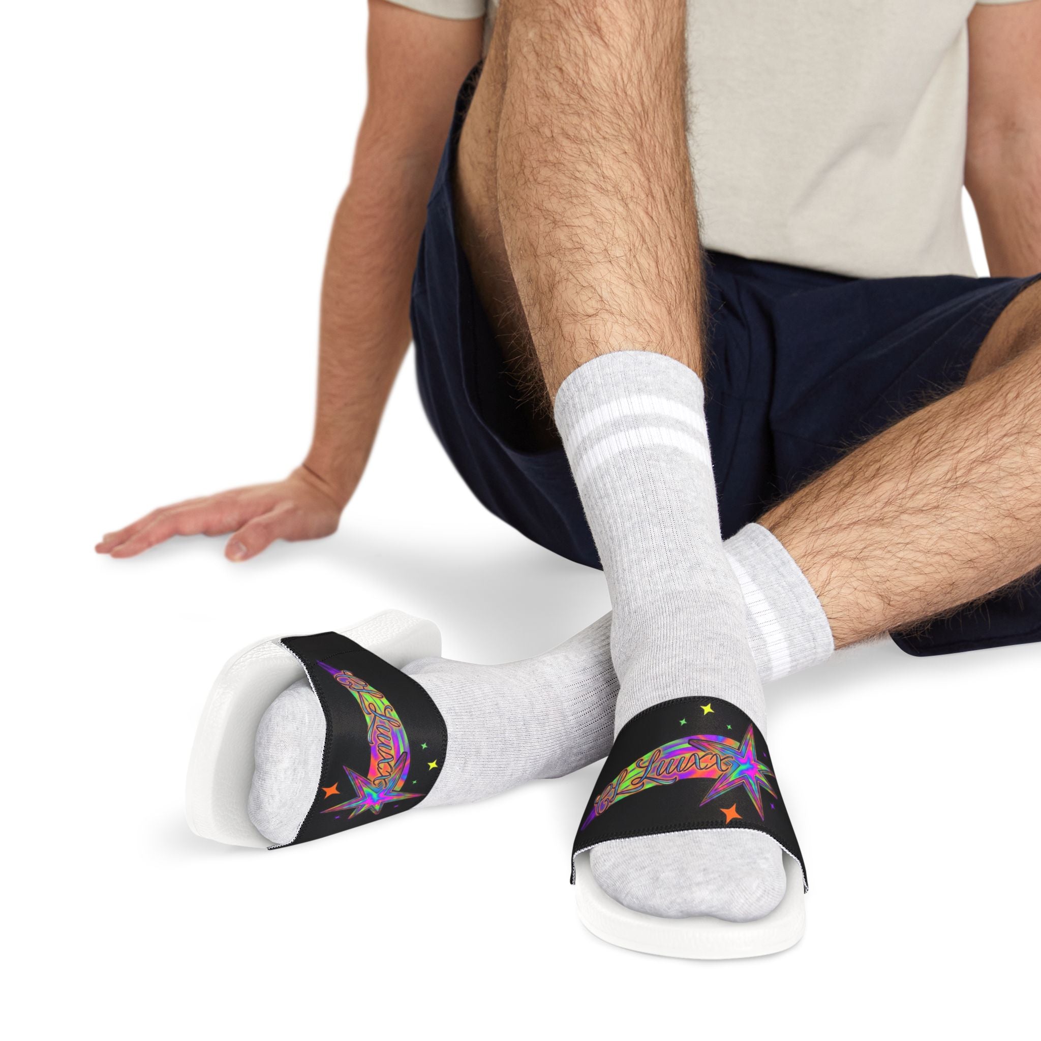 CL LUXX Cosmic Star Slide Sandals | Removable Strap Comfort Slide
