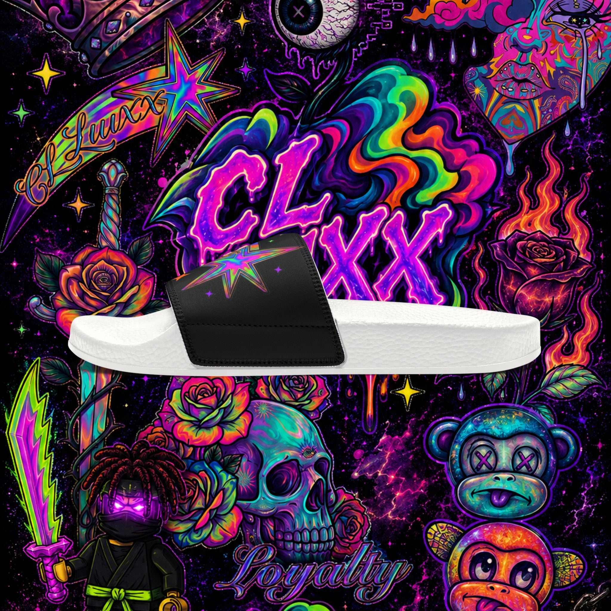 CL LUXX Cosmic Star Slide Sandals | Removable Strap Comfort Slide