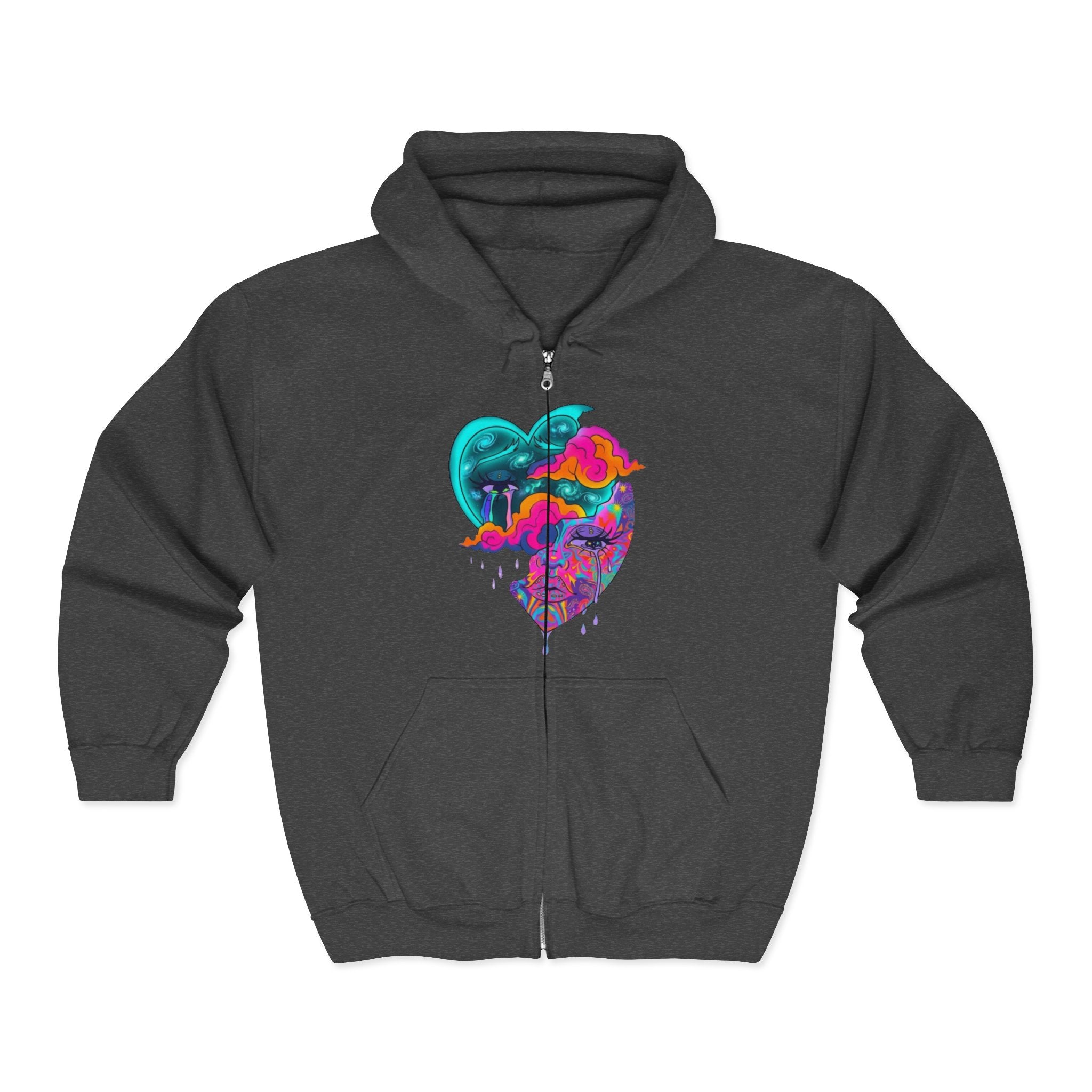 Split Heart Zip Hoodie – CL LUXX Graphic Streetwear