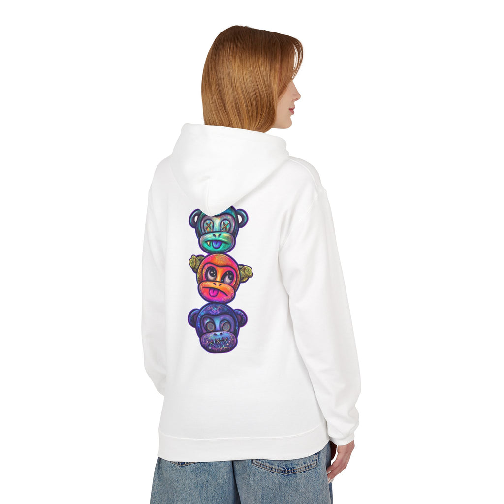 No Evil Hoodie – Burning Rose Streetwear Pullover | See No Evil Hear No Evil Speak No Evil | Graphic Fleece Hoodie
