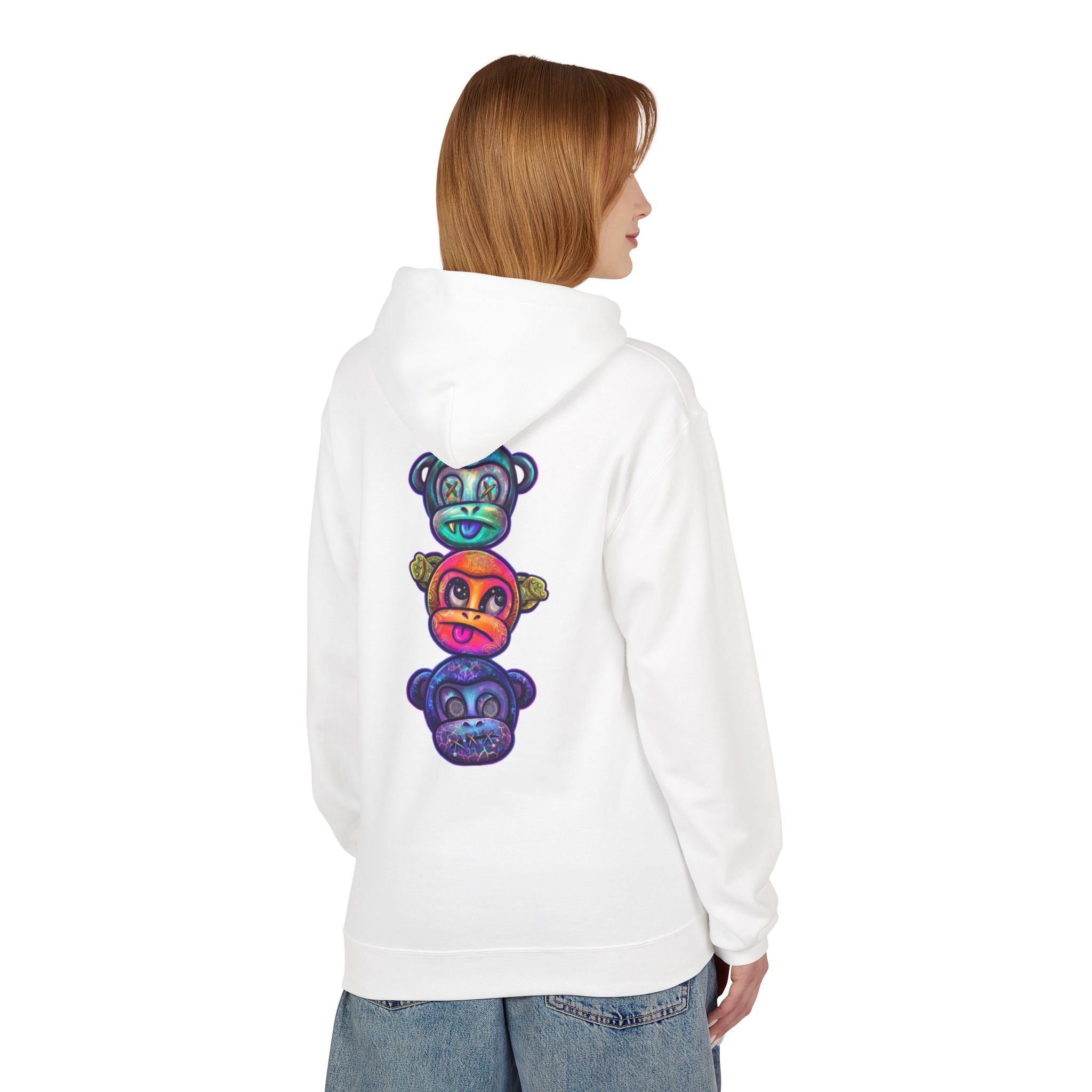 No Evil Hoodie – Burning Rose Streetwear Pullover | See No Evil Hear No Evil Speak No Evil | Graphic Fleece Hoodie
