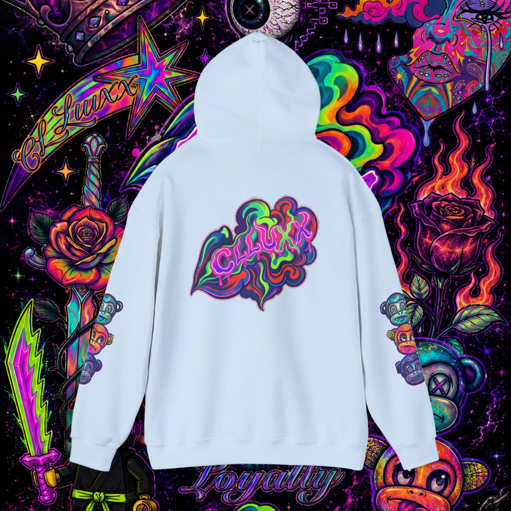 Psychedelic Heart Hoodie | CL LUXX Premium Graphic Pullover Sweatshirt